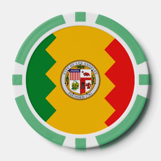 Patriottische poker chips met vlag van Los Angeles (Voorkant)