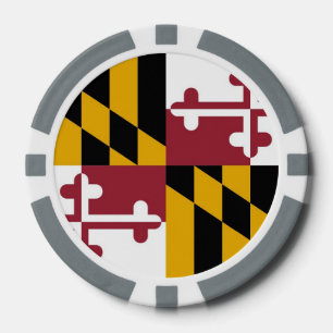 Patriottische poker chips met vlag van Maryland