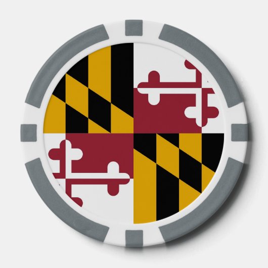 Patriottische poker chips met vlag van Maryland (Voorkant)