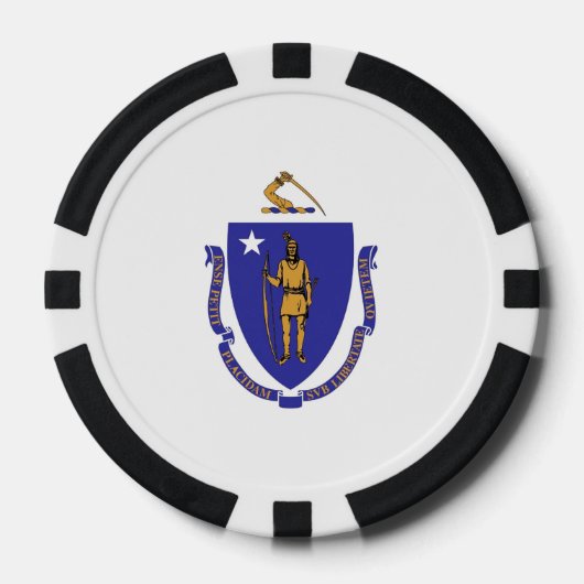 Patriottische poker chips met vlag van Massachuset (Voorkant)