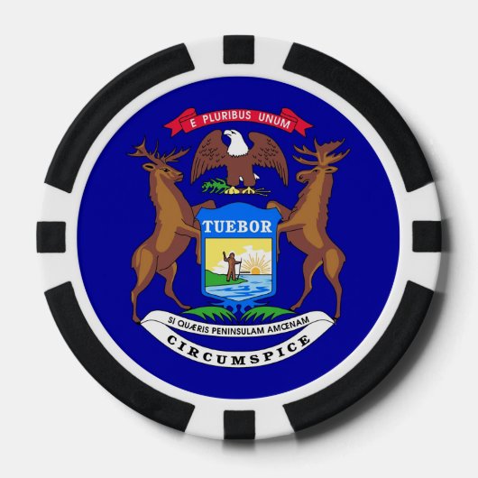 Patriottische poker chips met vlag van Michigan (Voorkant)