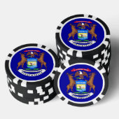 Patriottische poker chips met vlag van Michigan (Opstapeling)