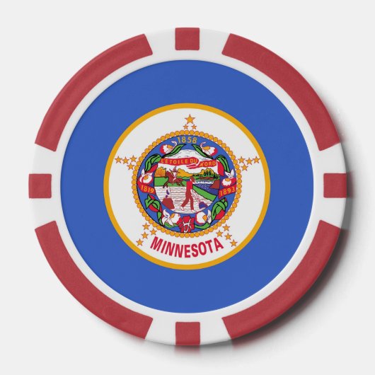Patriottische poker chips met vlag van Minnesota (Voorkant)