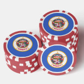 Patriottische poker chips met vlag van Minnesota (Opstapeling)