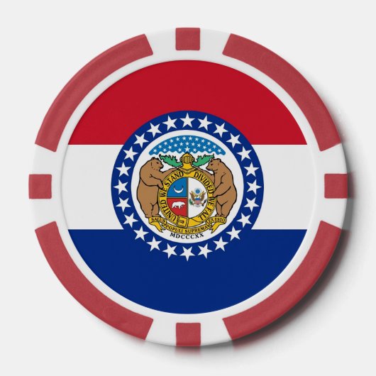 Patriottische poker chips met vlag van Missouri (Voorkant)