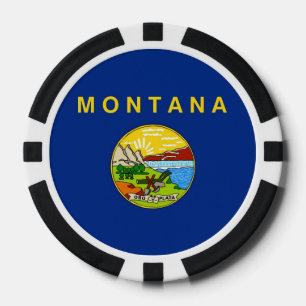 Patriottische poker chips met vlag van Montana