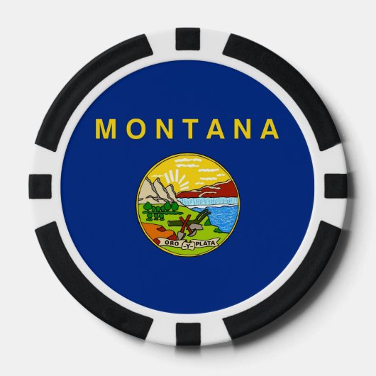 Patriottische poker chips met vlag van Montana (Voorkant)