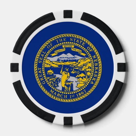 Patriottische poker chips met vlag van Nebraska (Voorkant)