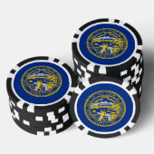 Patriottische poker chips met vlag van Nebraska (Opstapeling)