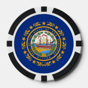 Patriottische poker chips met vlag van New Hampshi