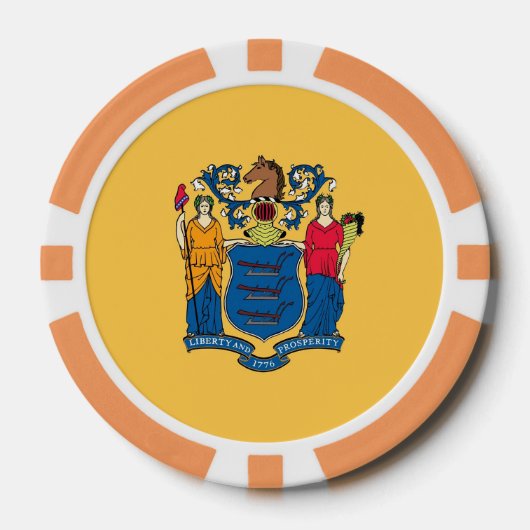 Patriottische poker chips met vlag van New Jersey (Voorkant)