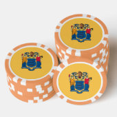 Patriottische poker chips met vlag van New Jersey (Opstapeling)