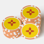 Patriottische poker chips met vlag van New Mexico (Opstapeling)