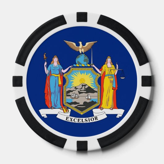 Patriottische poker chips met vlag van New York (Voorkant)