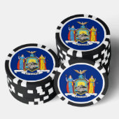 Patriottische poker chips met vlag van New York (Opstapeling)