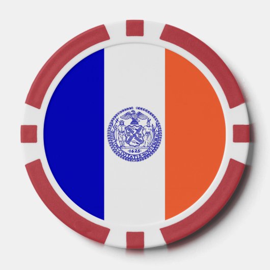 Patriottische poker chips met vlag van New York Ci (Voorkant)