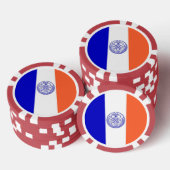Patriottische poker chips met vlag van New York Ci (Opstapeling)
