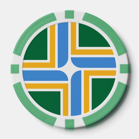 Patriottische poker chips met vlag van Portland (Voorkant)