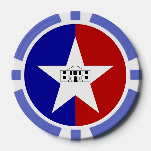 Patriottische poker chips met vlag van San Antonio (Voorkant)