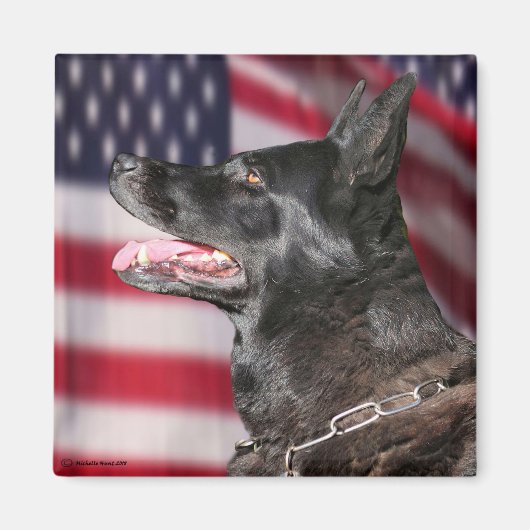 Patriottische politie K9 Dog Magnet (Voorkant)
