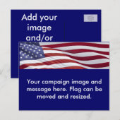 Patriottische politieke campagne aankondigingskaart (Voorkant / Achterkant)