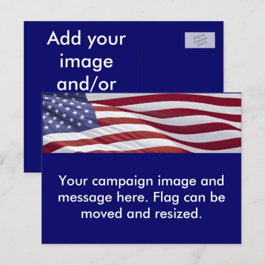 Patriottische politieke campagne aankondigingskaart (Voorkant / Achterkant)