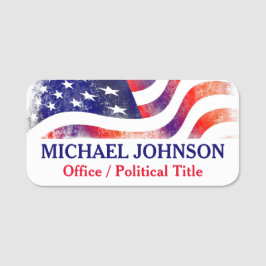Patriottische politieke campagne Amerikaanse vlag Naamplaatje