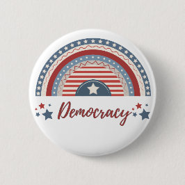 Patriottische politieke democratie verzet zich ronde button 5,7 cm