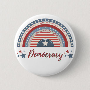 Patriottische politieke democratie verzet zich ronde button 5,7 cm