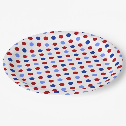 Patriottische Polka Dots Papieren Bordje (Gekanteld)