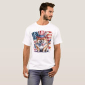 Patriottische Pomeranian T-shirt (Voorkant volledig)
