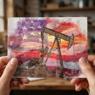 Patriottische pompinstallatie bij zonsondergang Pa Briefkaart