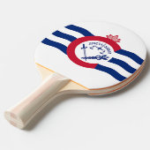 Patriottische pongpeddel met vlag van Cincinnati Tafeltennisbatje (Voorkant Gekanteld)