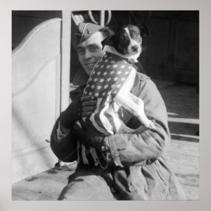 Patriottische pooch, begin jaren 1900 poster