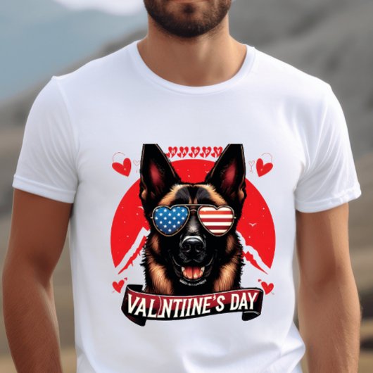 Patriottische Pooch Passion - Valentijn’s Day Hond T-shirt
