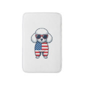 Patriottische Poodle met Zonnebril Vectorontwerp_1 Badmat (Voorkant Verticaal)