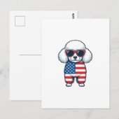Patriottische Poodle met Zonnebril Vectorontwerp_1 Briefkaart (Voorkant / Achterkant)