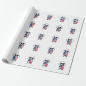 Patriottische Poodle met Zonnebril Vectorontwerp_1 Cadeaupapier (Uitgerold)