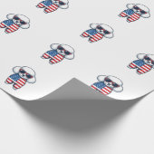 Patriottische Poodle met Zonnebril Vectorontwerp_1 Cadeaupapier (Hoek)