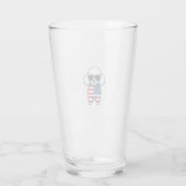 Patriottische Poodle met Zonnebril Vectorontwerp_1 Glas (Achterkant)