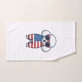 Patriottische Poodle met Zonnebril Vectorontwerp_1 Handdoek (Handdoek)