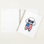 Patriottische Poodle met Zonnebril Vectorontwerp_1 Planner (Display)