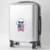 Patriottische Poodle met Zonnebril Vectorontwerp_1 Sticker (Koffer)