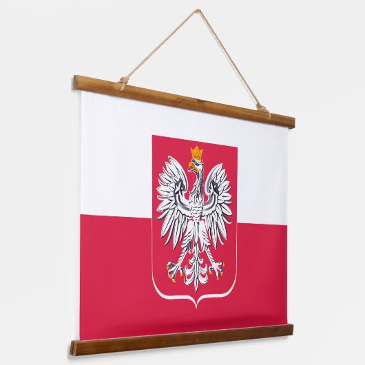 Patriottische Poolse vlag, Eagle, Polen Hangend Wandkleed (Gebogen)