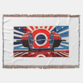 Patriottische Pop Art Olympic Barbell Set Deken