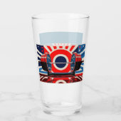 Patriottische Pop Art Olympic Barbell Set Glas (Achterkant)