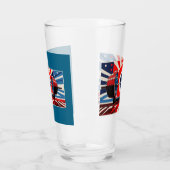 Patriottische Pop Art Olympic Barbell Set Glas (Links)