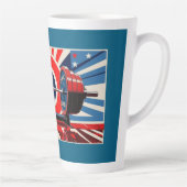 Patriottische Pop Art Olympic Barbell Set Latte Mok (Rechts)
