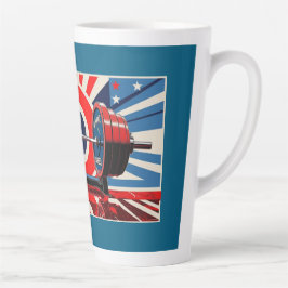 Patriottische Pop Art Olympic Barbell Set Latte Mok