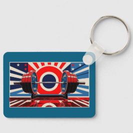 Patriottische Pop Art Olympic Barbell Set Sleutelhanger